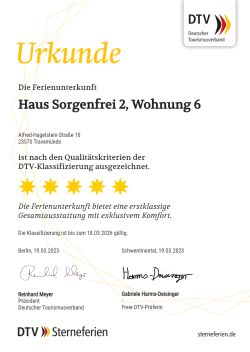 DTV Urkunde 2019 - 4 Sterne - Wohnung 6